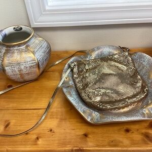 Whiting and Davis Vintage 1940s Gold Sequin Crossbody Bag - Excellent Condition